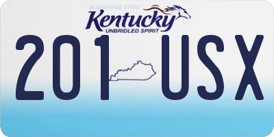 KY license plate 201USX