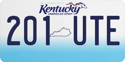 KY license plate 201UTE