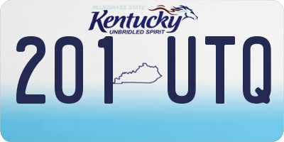 KY license plate 201UTQ