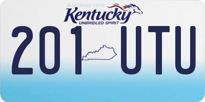 KY license plate 201UTU