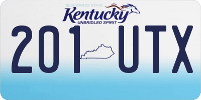 KY license plate 201UTX