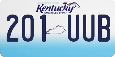 KY license plate 201UUB