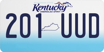 KY license plate 201UUD