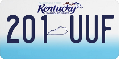KY license plate 201UUF