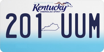 KY license plate 201UUM