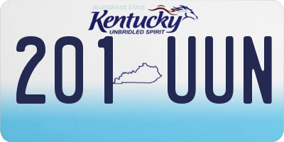KY license plate 201UUN