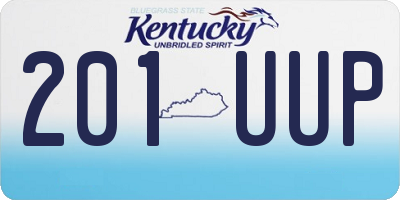 KY license plate 201UUP