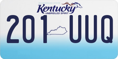 KY license plate 201UUQ