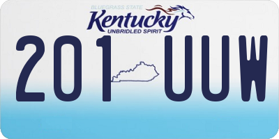 KY license plate 201UUW