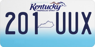 KY license plate 201UUX