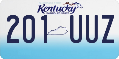KY license plate 201UUZ