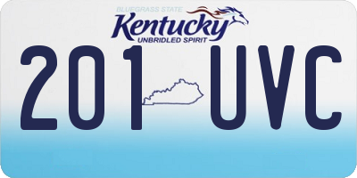 KY license plate 201UVC