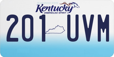 KY license plate 201UVM