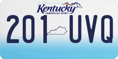 KY license plate 201UVQ