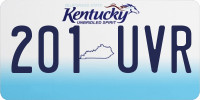 KY license plate 201UVR