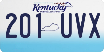 KY license plate 201UVX