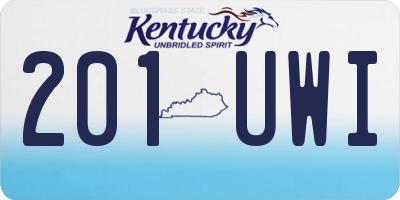 KY license plate 201UWI