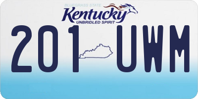 KY license plate 201UWM