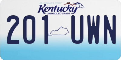 KY license plate 201UWN