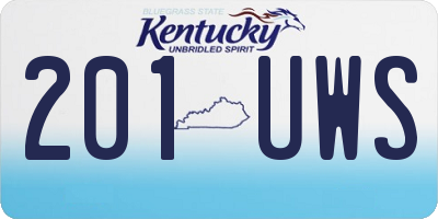 KY license plate 201UWS