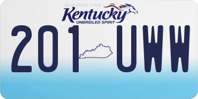 KY license plate 201UWW