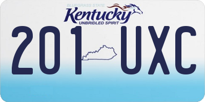 KY license plate 201UXC