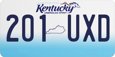 KY license plate 201UXD