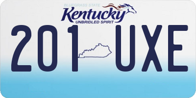 KY license plate 201UXE