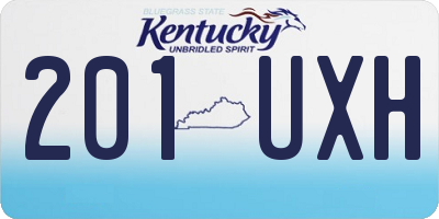 KY license plate 201UXH