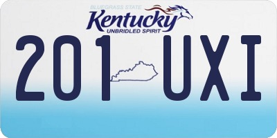 KY license plate 201UXI