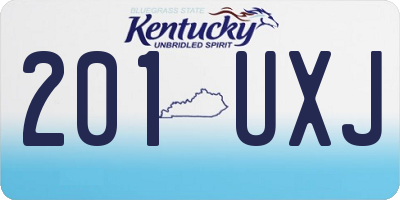KY license plate 201UXJ