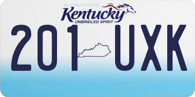 KY license plate 201UXK