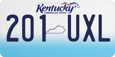 KY license plate 201UXL