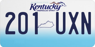 KY license plate 201UXN