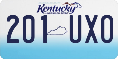 KY license plate 201UXO