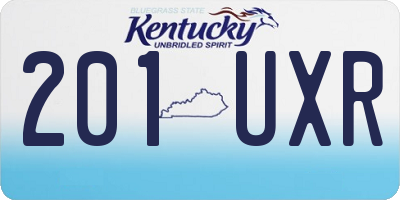 KY license plate 201UXR