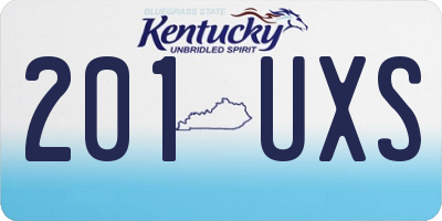KY license plate 201UXS