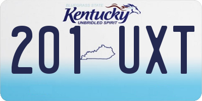 KY license plate 201UXT