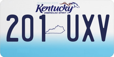 KY license plate 201UXV