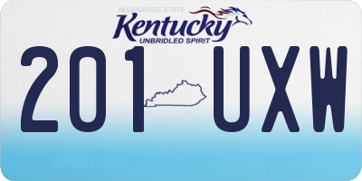 KY license plate 201UXW