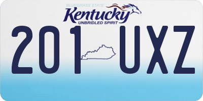 KY license plate 201UXZ