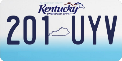 KY license plate 201UYV