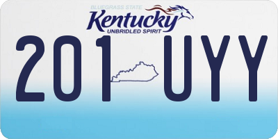 KY license plate 201UYY