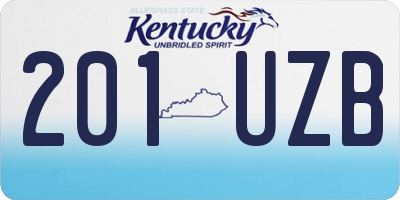 KY license plate 201UZB