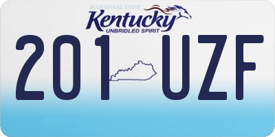 KY license plate 201UZF