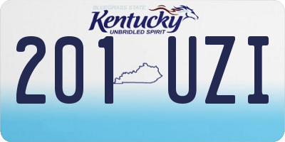 KY license plate 201UZI