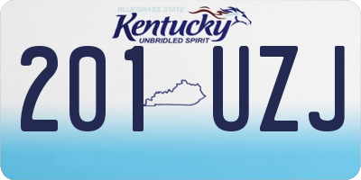 KY license plate 201UZJ
