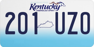 KY license plate 201UZO