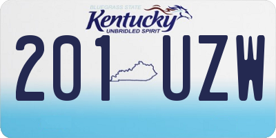 KY license plate 201UZW