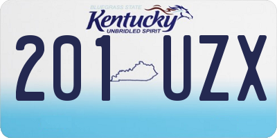 KY license plate 201UZX
